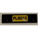 LEGO Black Plate 1 x 4 with Two Studs with &#039;PLJ8315&#039; Sticker without Groove (92593)