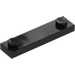 LEGO Black Plate 1 x 4 with Two Studs without Groove (92593)