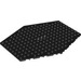 LEGO Black Plate 14 x 18 Hexagonal with Hole (44666)