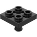 LEGO Schwarz Platte 2 x 2 mit Unterseite Stift (Kleine Löcher in der Platte) (2476)