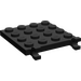 LEGO Black Plate 4 x 4 with Clips (Gap in Clips) (47998)