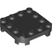 LEGO Black Plate 4 x 4 x 0.7 with Rounded Corners and Empty Middle (66792)