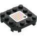 LEGO Black Plate 4 x 4 x 0.7 with Rounded Corners and Empty Middle with Handcar Scanner Code (66792)