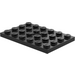 LEGO Noir assiette 4 x 6 avec Trou