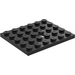 LEGO Black Plate 5 x 6 with Hole