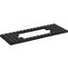 LEGO Black Plate 6 x 16 with Motor Cutout Type 1 (Narrow Cutout)