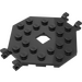 LEGO Musta Levy 6 x 6 Open Keskusta ilman 4 Kulmat jossa 4 Clips (2539)