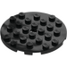 LEGO Black Plate 6 x 6 Round with Pin Hole (11213)