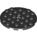 LEGO Black Plate 6 x 6 Round with Pin Hole (11213)