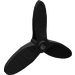 LEGO Black Propeller with 3 Blades with Small Pin Hole