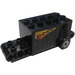 LEGO Sort Pullback Motor 4 x 8 x 2.33 med orange, hvid og Sort Flamme (Both Sider) Klistermærke (47715)