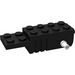 LEGO Zwart Pullback Motor 6 x 2 x 1.3 met Wit Shafts en Zwart Basis