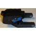 LEGO Zwart Pullback Motor met Blauw &#039;18&#039;, Blauw en Geel Patroon (Aan Both Sides) Sticker