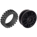 LEGO Black Rim Narrow Ø18 x 7 and Pin Hole with Deep Spokes and Brake Rotor with Narrow Tire Ø24 x 7mm