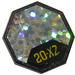 LEGO Black Roadsign Clip-on 2 x 2 Octagonal with &#039;20-X2&#039; and Glitter Sticker