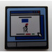 LEGO Black Roadsign Clip-on 2 x 2 Square with Computer Screen Sticker with Open &#039;O&#039; Clip (15210)