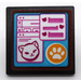 LEGO Black Roadsign Clip-on 2 x 2 Square with Data Sheet Cat Sticker with Open &#039;O&#039; Clip (15210)