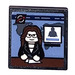 LEGO Black Roadsign Clip-on 2 x 2 Square with Female Newsreader Sticker with Open &#039;O&#039; Clip (15210)