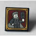 LEGO Noir Roadsign Clip-sur 2 x 2 Carré avec Gilderoy Lockhart avec Mirror Autocollant avec clip &#039;O&#039; ouvert (15210)
