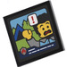 LEGO Black Roadsign Clip-on 2 x 2 Square with Minifigure on TV Screen Sticker with Open &#039;O&#039; Clip (15210)