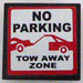 LEGO Black Roadsign Clip-on 2 x 2 Square with No Parking Sticker with Open &#039;U&#039; Clip (15210)