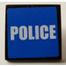 LEGO Schwarz Roadsign Clip-auf 2 x 2 Platz mit Polizei Aufkleber mit offenem &#039;U&#039;-Clip (15210)