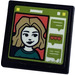 LEGO Schwarz Roadsign Clip-auf 2 x 2 Platz mit Video Screen mit ein Girl Aufkleber mit offenem &#039;O&#039; Clip (15210)