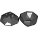 LEGO Schwarz Felsen oben und Unterseite 4 x 4 x 3