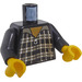 LEGO Zwart Ron Weasley met Plaid Zwart en Wit Shirt Torso (973 / 73403)