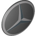 LEGO Black Round Shield with Curved Face with Mercedes Benz Logo (21100 / 75902)