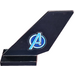 LEGO Noir Aileron 2 x 4 x 6 avec Avengers logo sur La gauche Côté Autocollant (6239)