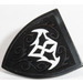 LEGO Black Shield - Triangular with Bat and Silver Swirls Sticker (3846)