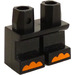 LEGO Black Short Legs with Orange toes (28644 / 41879)