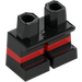 LEGO Black Short Legs with Red Line (16709 / 41879)