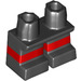 LEGO Schwarz Kurz Beine mit rot Line (16709 / 41879)