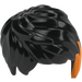 LEGO Black Short Tousled Hair Swept Left with Orange Highlights (37823 / 66180)