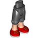 LEGO Black Minidoll Hip with Cropped Trousers with Red Shoes with Gold Laces (Thick Hinge) (18353)