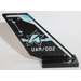 LEGO Black Shuttle Tail 2 x 6 x 4 with &#039;UAM/002&#039; and Ultra Agents Logo (Both Sides) Sticker (6239)