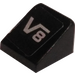 LEGO Noir Pente 1 x 1 (31°) avec Argent V8 Autocollant (50746)