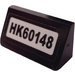 LEGO Black Slope 1 x 2 (31°) with &quot;HK60148&quot; Sticker (85984)