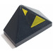 LEGO Black Slope 1 x 2 (45°) Triple with Yellow and Black Danger (Right) Sticker with Inside Bar (3048)