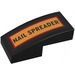 LEGO Black Slope 1 x 2 Curved with ‘NAIL SPREADER’, Bright Orange Background and Red Border (Right) Sticker