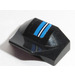 LEGO Black Slope 1 x 2 x 0.7 Curved with Fin with White Stripe and 2 Blue Stripes (Right) Sticker (47458)