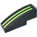 LEGO Black Slope 1 x 3 Curved with Two Lime Lines Sticker (50950)