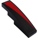 LEGO Black Slope 1 x 4 Curved with Black/Red diagonal part right Sticker (11153)