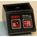 LEGO Zwart Helling 2 x 2 (45°) Omgekeerd met Zwart &amp; Rood control Paneel Sticker met platte afstandsring eronder (3660)