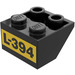 LEGO Black Slope 2 x 2 (45°) Inverted with &#039;L-394&#039; Sticker with Solid Round Bottom Tube