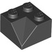 LEGO Zwart Helling 2 x 2 (45°) met Dubbele Concave (Ruw oppervlak) (3046 / 4723)