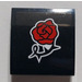 LEGO Zwart Helling 2 x 2 Gebogen met Rood Rose Sticker (15068)