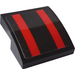 LEGO Black Slope 2 x 2 Curved with Red Stripes on Black Background Sticker (15068)